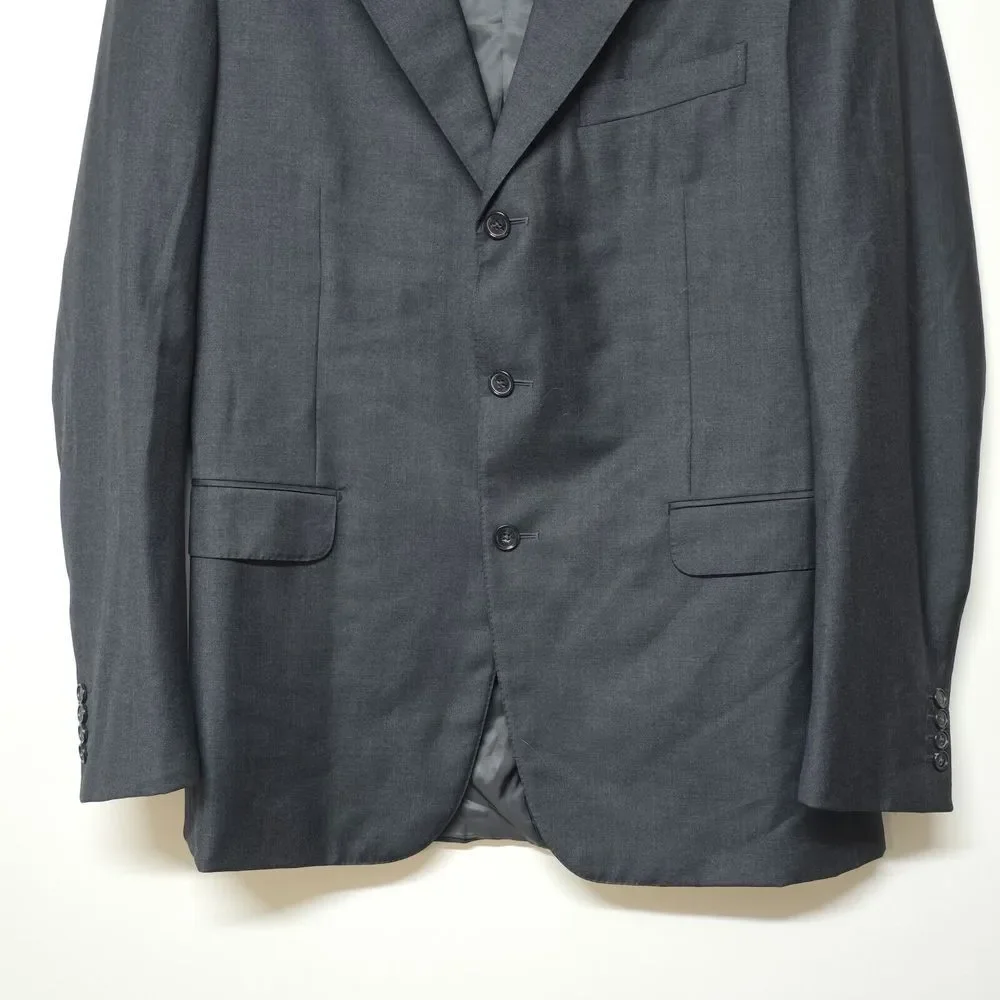 Ermenegildo Zegna Gray US 44L Switzerland Wool‎ Blazer Sport Coat Suit Jacket